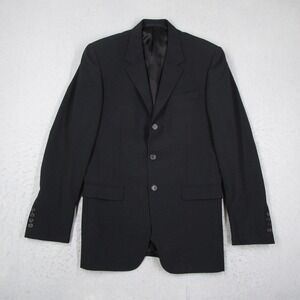 Prada Milano Suit Mens 48 R IT Black Virgin Wool Mohair 3 Button